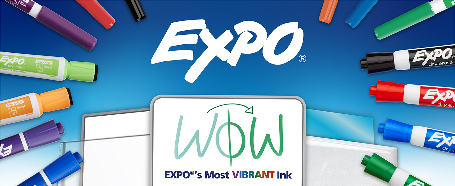 EXPO Dry Erase Markers, Low Odor Ink, Black, Fine Tip, 12 Count - Whiteboard, Calendar, Organization, Essential Supplies for Office, School, Classroom, Teachers