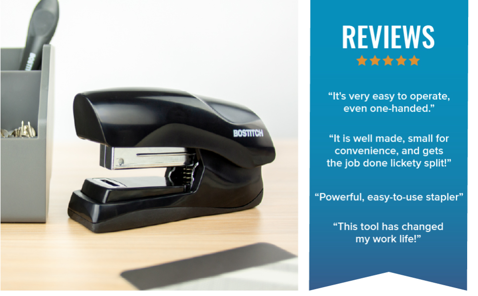 Bostitch Office EZ Squeeze Heavy Duty 3-Hole Punch for Home Office & School, 40-Sheet Capacity, One-Touch Reduced Force, Sleek Silver Design