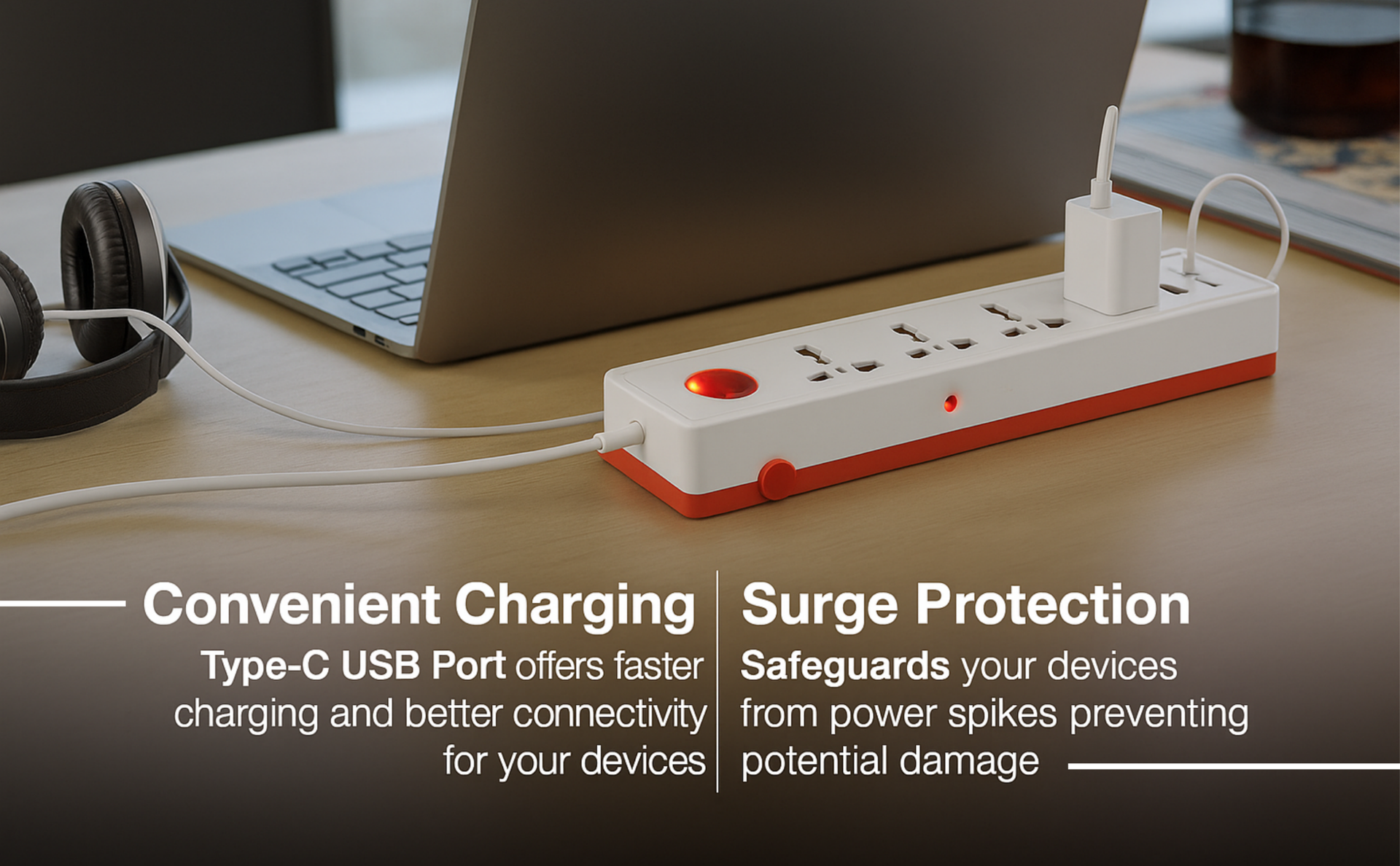 Hillgrove 5 Meter Long Cable Power Extension Board with 4 Universal Socket and 1 Switch Surge Protector Board for Computer/Laptop/Fridge 4 Socket Extension Boards (White)