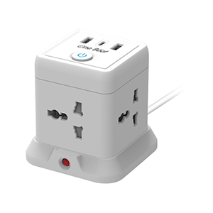 One Beat Cube Extension Boards with Universal Sockets and USB Charging Ports with Indicator Plug Socket (Cube 4 Socket + 2 USB + 1 Type C)