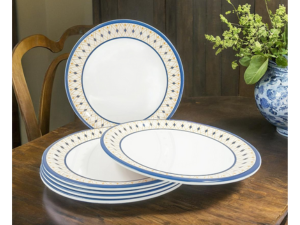 Superware | Pure Melamine | Buffet Plate Set – ForgetMeNot 12.5” (6 nos.) | Stain Free, Glazed Finish