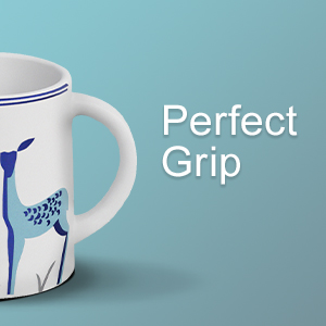 The Earth Store Stag Blue Coffee Mugs Set of 2 to Gift to Best Friends, Coffee Mugs, Microwave Safe Ceramic Mugs,(300 ml Each)