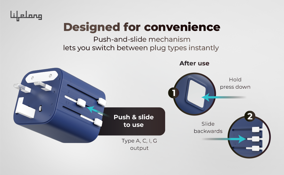 Lifelong Electronics 10A Universal Travel Adapter All in One | 2500W Heavy Duty Power | 180+ Countries - Europe/US/UK/AU/Asia etc. | 9-Hole International Worldwide Socket Accessories (Latest Launch)