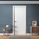 24" x 80" Prehung Interior Wood Door, Berkley Flush, Right Handing, Solid Core, White Primed, with Pre-Drilled Holes, Frame (Jambs Kit), and Satin Nickel Hinges, for Closet, Pantry, and Bedroom Use