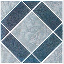 PowerSellerUSA Vinyl Self Adhesive Floor Tiles, 12x12 inches with 1.2 mm Thick Contemporary Design Peel and Stick Floor Tile Stickers, Square Flooring Tiles for Kitchen, Gray Blue Square