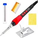 Soldering Iron Kit, 60W 120V Digital LED Display 5-in-1, Solder Wire, Flux Rosin Paste, Mini Stand, Sponge, Portable Fast Heating Welding Tool for Electric Repair Hobby DIY from Plusivo