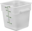 Chef's Supreme 4 qt. White Plastic Square Food Storage Container, Each