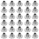 30 Pcs M4 Total Height 0.31 in (8 mm) Round Base T-Nuts,Brad Hole Tee Nut,Carbon Steel Round Base T-Screws,Thread with Mounting Screws,Flange Insert Female Thread Plate for Furniture