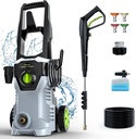 Pressure Washer, Power Washer with Foam Cannon High Pressure Washer for Cars, Fences, Patios, Decks, Patios and Driveway Powerwasher
