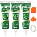 15.6 Oz Silicone Caulk (3 Pack 5.2 Oz) Squeeze Tube Waterproof Silicone Sealant for Kitchen Bathroom Stronger Adhesion White Caulk for Window Toilet Sink Caulking Sealant with Tape and Scraper