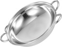 BESTonZON 2pcs Stainless Steel Spill Cooking Pot Small Hot Pot Handle Energy Efficient Kitchen Pan for Individual Meals for Home Cooking and Housewarming