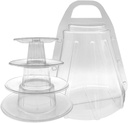 4-Layer Macaron Display Storage Box Portable Macaron Tower Handle Plastic Macaroon Rack for Cakes and Cookies