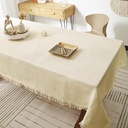 Decorative Reusable Garden Tablecloth, Rectangle Non Iron Cute Waffle Solid Color Tablecloth, Dust Cover for Nightstand, Coffee Table, Kitchen, Banquet(Cream,51.2x51.2in)