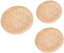 3pcs Egg Shape Bamboo Basket Creative Storage Container Fruit Bowl for Kitchen Counter Hanging Baskets