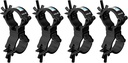 GBGS 4-Pack Black Swivel Double Truss Clamps, Fits O.D. 2" (50.8 mm) Truss,360° Wrap-Around DJ Stage Lighting Clamp,Max Load 220 lb