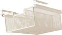 Under Shelf Basket Drawer Pull Out Sliding Underwear Organizer, Attaches to Shelf Easy Install for Pantry Kitchen, White