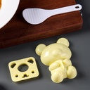 Rice Ball Mold Sandwich Cutter Non-Stick Sushi Making Kit Animal Bear Rice Balls Sushi Bento Maker Mould Toast Bread Mould Bento Box Accessories DIY Kitchen & Picnic, Yellow