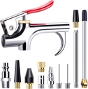 13 Pcs 2-Way Connection Air Nozzle Blow Gun Set, Air Nozzle Kit with 1/4 in Standard Quick Fitting and 8 Air Nozzles, Air Compressor Accessories for Air Inflation and Dedusting