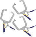 HOZEON 3 PCS 14 Inch C Clamp Locking Pliers, Heavy Duty Welding C Clamp Pliers with Swivel Pads, Vise Grip Locking Pliers Face Clamps for Woodworking, Welding, Building