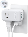 TROND Outlet Extender with 360 Rotating Plug, 3 AC Outlet Splitter with 2 PD 20W USB C Charger, USB Wall Plug Adapter, A Small Charging Station for Kitchen Bathroom Cruise Ship Travel Essentials