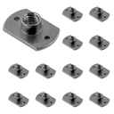 Swpeet 15Pcs M6 Black T-Shaped Weld Nuts Kit, Tab Base UNC Carbon Steel Machine Screw, Welding Hood Fasteners 2 Projection Ideal for Furniture Vehicles Caster and Industry Machine