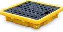 Spill Containment Pallet 26 * 26 * 7inches with Drain Spill Platform Polyethylene Spill Containment Tray, Yellow