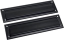 QCAA Solid Brass Mail Slot, with Solid Brass Interior Back Plate, 10" x 3", Matte Black, 1 Pack, Made in Taiwan