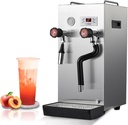2500W Commercial Steam Milk Frother, 8L Automatic Steam Boiling Water Frothing Machine, Electric Steam Espresso Coffee Milk Frothing Steamer For Coffee Tea Shop