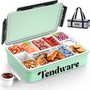 Chilled Portable Snackle Box Container Insulated Bag Keep Food Warm 12 Compartment Divided Serving Tray Reusable Ice Pack Christmas Thanksgiving Gift Essentials for Charcuterie Snack Road Trip Picnic