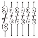 Metal Staircase Balusters 1/2inch x 44inch, Metallic Railing Featuring Radiant Sheen, Skinny Scroll, Iron Balusters and Swivel Shoes (Oil Rubbed Copper, Skinny Scroll 5pk)