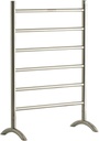 Freestanding Towel Warmer 6 Bars Plug-in Option 3 Working Modes with Top-Mounted Timer Mirror Polished Stainless Steel 24” W 34” H