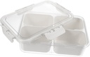 Unomor Multi-compartment Spice Storage Box Lid Handle Salt Pepper Organizer for Kitchen Food Containers Lids