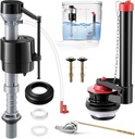 Toilet Flusher Replacement Kit, 2-Inch Toilet Flusher Repair Kit Include Adjustable Fill Valve with Flapper, Flush Handle Lever, Gasket and Bolts, Anti-Siphon Repair Parts Inside Tank (1 Set)