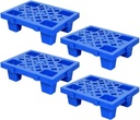 Nestable Plastic Pallets 4Pcs, 15.7'' L X 11.8'' W X 3.9'' H Lightweight Pallet with Breathable Grid, Moisture Proof Floor Pallets for Kitchen Supermarket Restaurant Warehouse Basement Storage