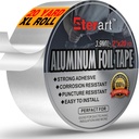 Aluminum Foil Duct Tape Heavy Duty,High Temperature Sealing and Patching,Perfect for HVAC,Air Ducts,Metal Repair,Foamboard,Insulation,Dryer Vent and More,2 Inches x 20 Yards,Silver
