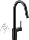 Moen 7565EWBL Align Motionsense Wave One-Sensor Touchless One-Handle High Arc Modern Pulldown Kitchen Faucet with Reflex, Matte Black