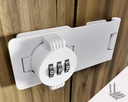 Keyless Combination Lock – 3-Digit Cabinet Door Lock with Twist Knob – Hasp Latch Password Code Lock – Zinc Alloy Security Lock for Kitchen Drawers, Cupboards, Lockers, Safes, Closets (White)
