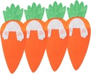 4Pcs Easter Bunny Cutlery Pouch Carrot Shaped Silverware Holders for Organized Utensil Storage and Festive Table Decor for Holiday Celebrations