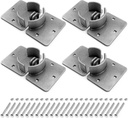 QWORK Puck Lock and Hasp, 4 Pack High Security Steel Hidden Shackle Keyed Alike Padlocks with Keys for Trucks, Gates, Vans and Vending Machines