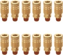 1/4 Inch Brass Male Industrial Coupler, 12 Pack 1/4 Inch Air Hose Fittings NPT Male Quick Connector Air Coupler with sealant for Professional Jobsites and Automotive Shops