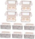10pcs Cupcake Packaging Box Marble Paper Cupcake Container Insert for Window Design for Easy Viewing for Gifting and Bakery Needs