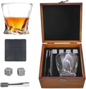 Whiskey Twisted Glass Whiskey Stone Set