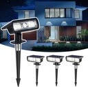Toodour Solar Spot Light Outdoor, 4 Pack Solar Lights Outdoor with 2 Modes, Waterproof Solar Powered Flood Lights Landscape Lighting for Yard Garden Home Pathway Walkway Outdoor Decor - Cool White