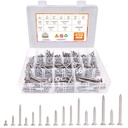 450-Piece Stainless Steel Wood & Sheet Metal Screw Assortment – #4 to #12 Phillips Flat Head Self-Tapping Screws (1/4" to 2")