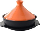 Ceramic Cooking Pot Cast Iron Pot with Lid Lead Free Cooking Tagine,23Cm Tagine Cooking Pot,Ceramic Tagine Pot,Stew Casserole Slow Cooker with Wooden Shovel and Tray Casserole Pan
