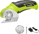 SnapFresh Cordless Electric Scissors, 4V Electric Mini Box Cutter, Carpet & Cardboard Cutter Tool with a Replacement Blade/Charger, Rotary Cutter for Cardboard Packages Leather Plastic （Green）
