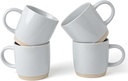 famiware Coffee Mugs for 4, 13 oz Mug Set, Dringking Cup with Handle for Coffee, Tea, Cocoa, Milk, Milkyway serise, Ligth Gray