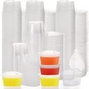 Frcctre 200 Pack 1.5 oz Disposable Plastic Portion Cups with Lids, Heart Shaped Plastic Jello Shot Cup Souffle Cups Leak Proof Condiment Containers for Sauces, Samples, Jello Shot, Slime, Craft