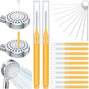 Multiplesize Shower Head Cleaner Tool, Shower Head Cleaning Brushes Small Hole, Showerhead Cleaner Picks Unclogging Tiny Nozzle Little Gaps 3D Printer Opening, Orange