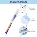 5PCS Long Head Deep Hole Markers - 20mm Deep Reach, Waterproof, Permanent, Metal Marking Pens (Red)